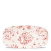 Vintage Prints Toile Cranberry Chefs Oblong Plate