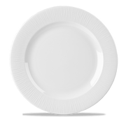Bamboo White Porcelain Footed Plate 12"