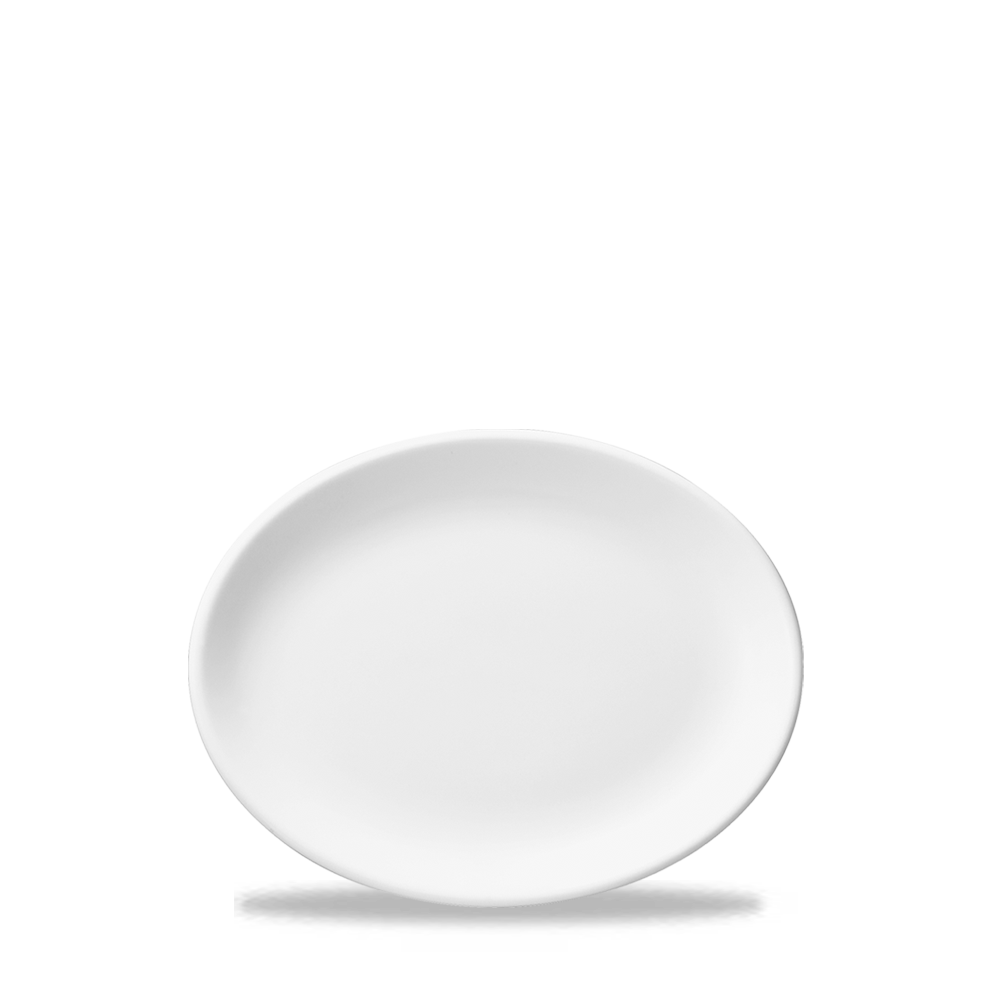 White Porcelain Oval Plate / Gravy Boat Std 8" - Churchill Super Vitrified