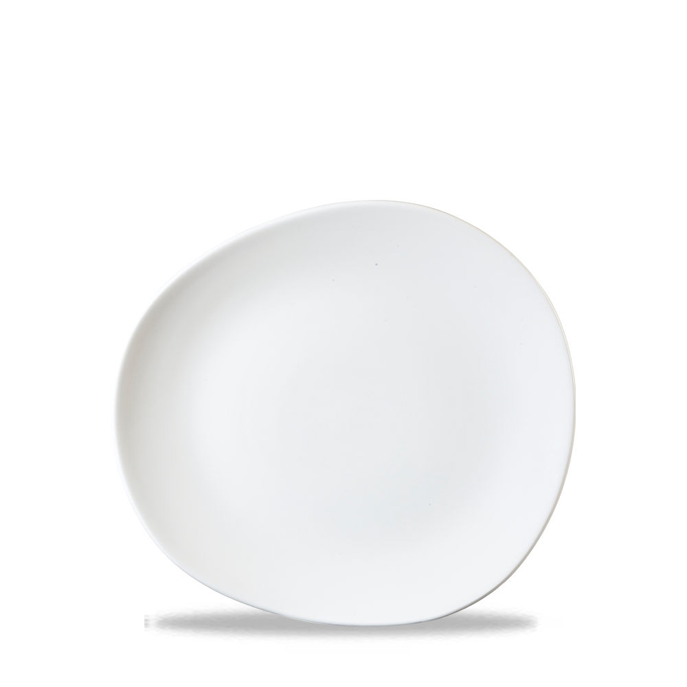 White Organic Round Trace Plate 8 1/4" - Churchill Super Vitrified