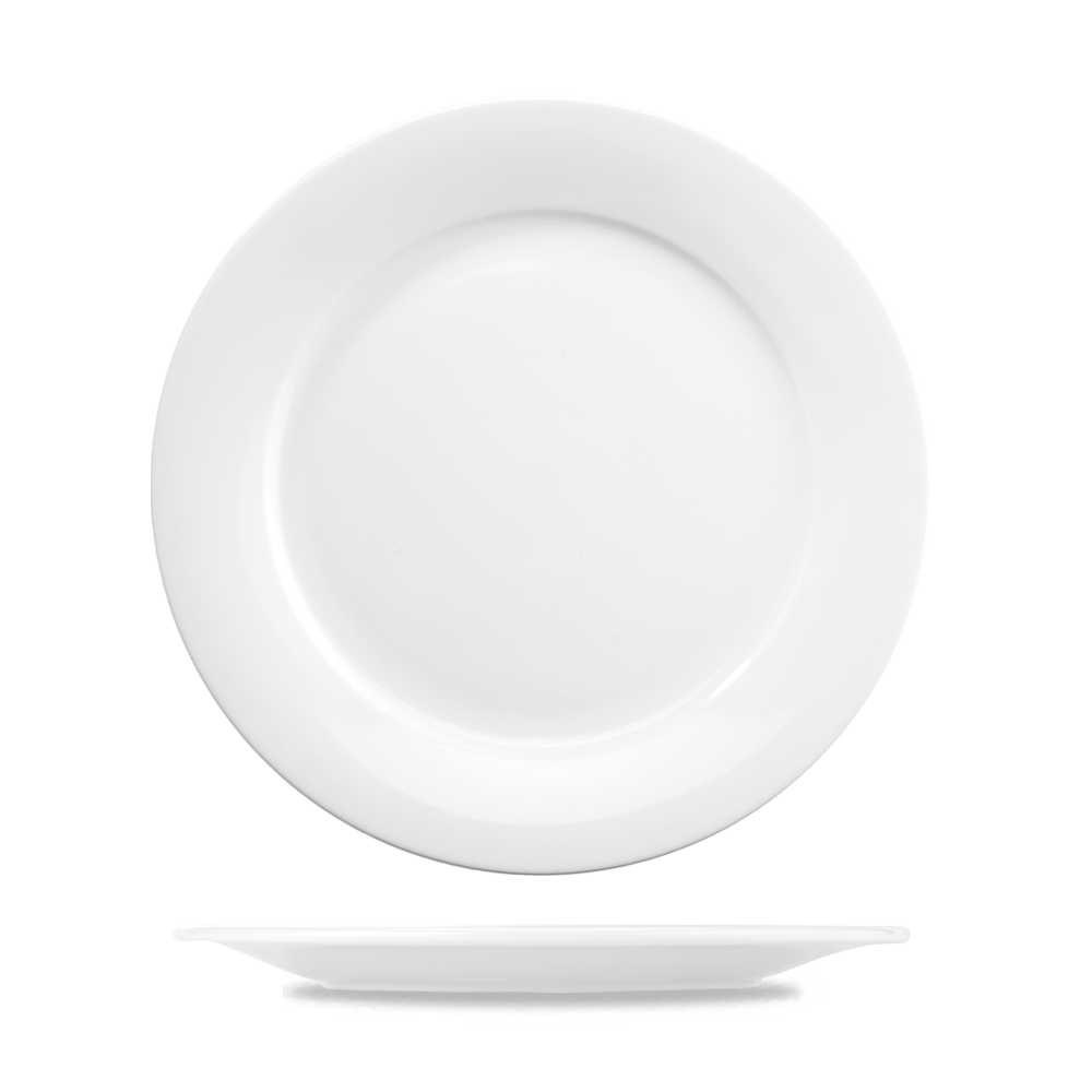 Art De Cuisine Menu White Porcelain Mid Rim Plate 10 5/8"