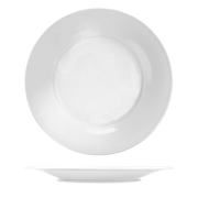 Art De Cuisine Menu White Porcelain Broad Rim Plate 12"
