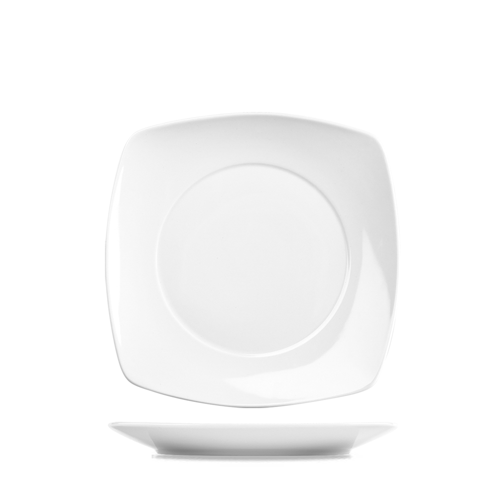Art De Cuisine Menu White Porcelain Square Plate 6 7/8"