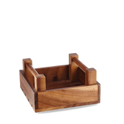 Brown Acacia Wood Square Crate 20 x 20 x 10cm