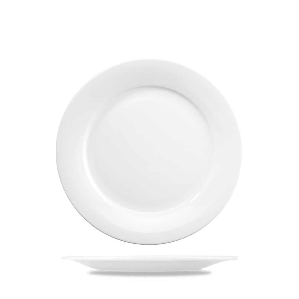 Art De Cuisine Menu White Porcelain Mid Rim Plate 8"