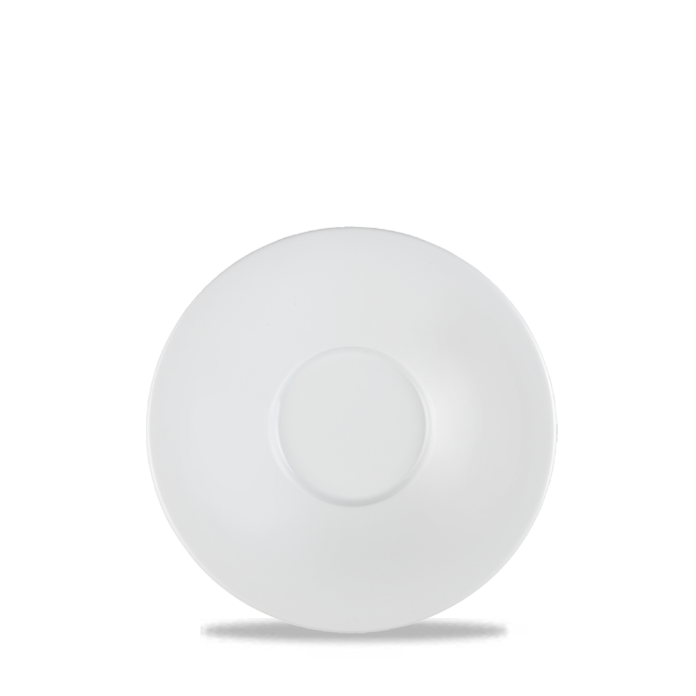 Art De Cuisine Menu White Porcelain Broad Rim Tea Saucer 6.5In