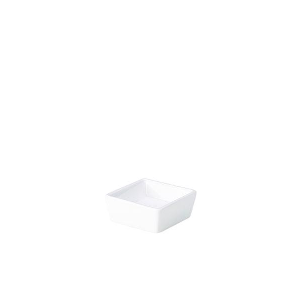 Genware Porcelain Square Dish 6.4 x 2.5cm/2.5 x 1" - BESPOKE 77