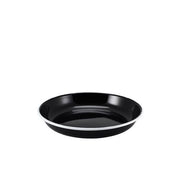 Enamel Rice/Pasta Plate Black with White Rim 20cm - BESPOKE 77