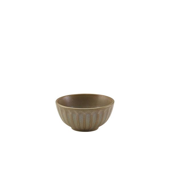Terra Porcelain Matt Grey Scalloped Round Bowl 13.8cm - BESPOKE 77