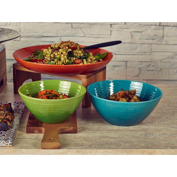Light Green Glazed Melamine Casablanca Bowl 24.5 x 10cm - BESPOKE 77