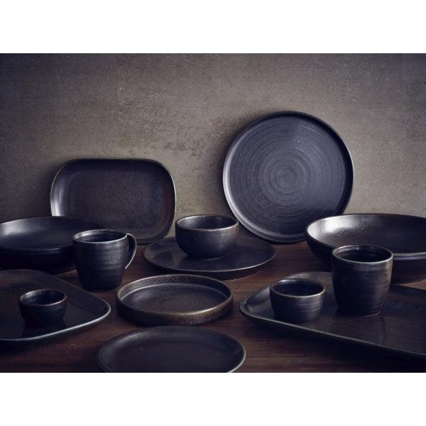 Terra Porcelain Black Coupe Plate 24cm - BESPOKE 77