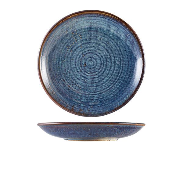 Terra Porcelain Aqua Blue Deep Coupe Plate 25cm - BESPOKE 77