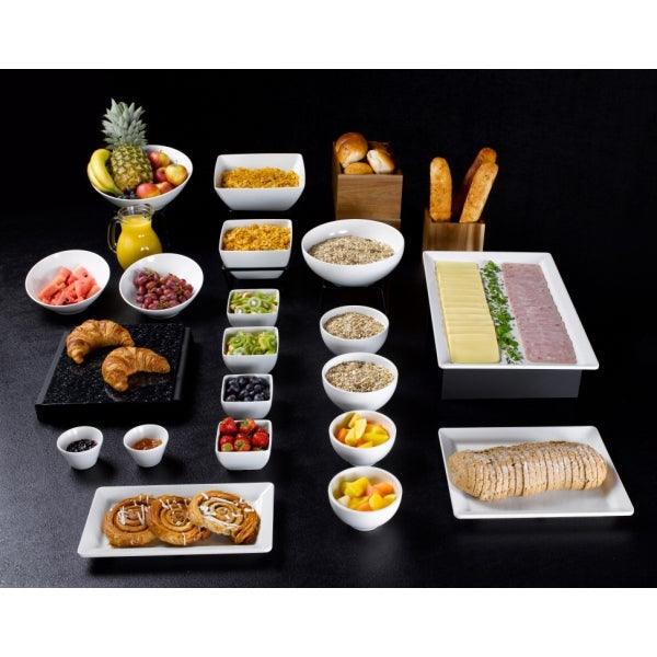 White Melamine Slanted Buffet Bowl 21 x 20 x 10cm - BESPOKE 77