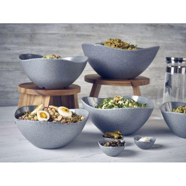 Grey Granite Melamine Triangular Buffet Bowl 28cm - BESPOKE 77