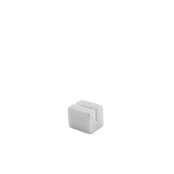 White Marble Sign Holder 3 x 2.5 x 2.5cm - BESPOKE 77