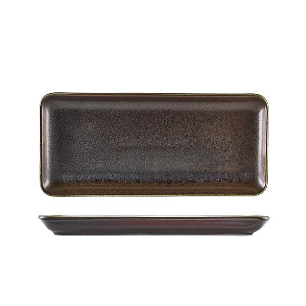 Terra Porcelain Black Narrow Rectangular Platter 31 x 14cm - BESPOKE 77