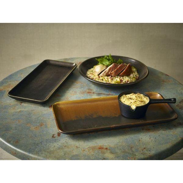 Terra Porcelain Black Narrow Rectangular Platter 31 x 14cm - BESPOKE 77