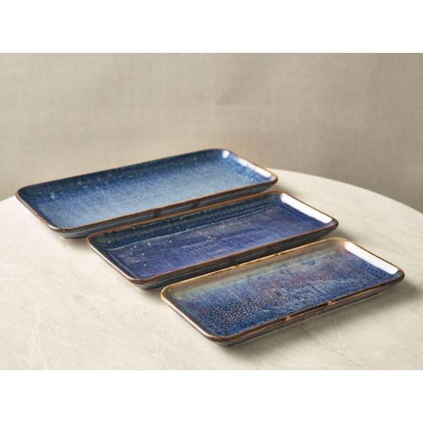 Terra Porcelain Aqua Blue Narrow Rectangular Platter 31 x 14cm - BESPOKE 77