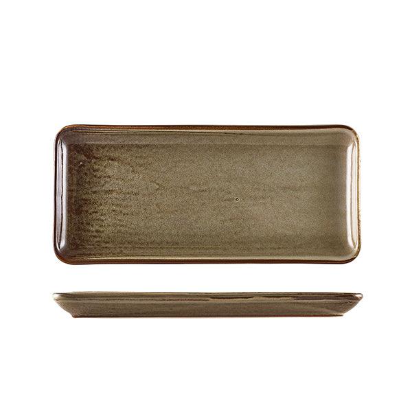Terra Porcelain Grey Narrow Rectangular Platter 31 x 14cm - BESPOKE 77