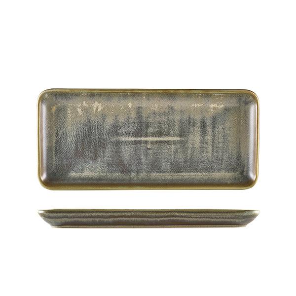 Terra Porcelain Matt Grey Narrow Rectangular Platter 31 x 14cm - BESPOKE 77