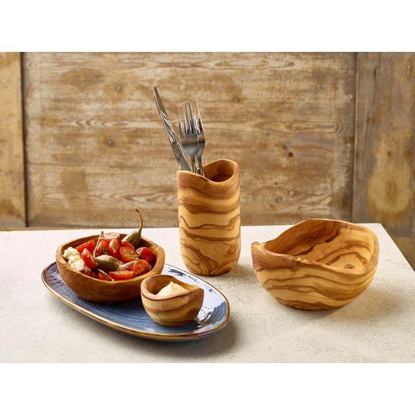 GenWare Olive Wood Rustic Cutlery Holder - BESPOKE 77