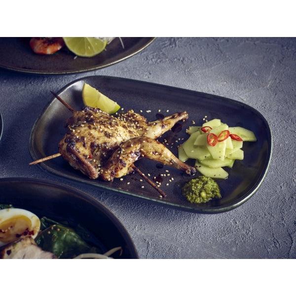 Terra Porcelain Black Rectangular Plate 29 x 19.5cm - BESPOKE 77