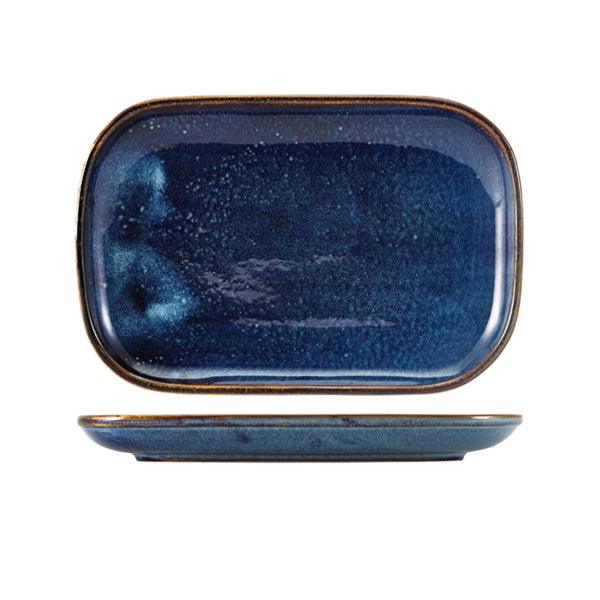 Terra Porcelain Aqua Blue Rectangular Plate 24 x 16.5cm - BESPOKE 77