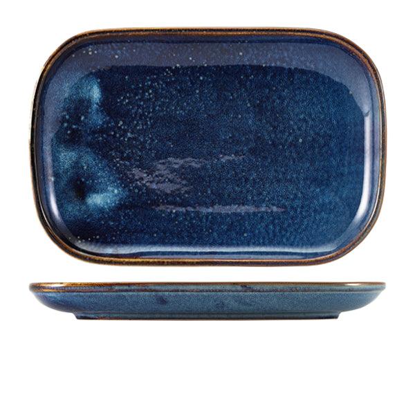 Terra Porcelain Aqua Blue Rectangular Plate 34.5 x 23.5cm - BESPOKE 77