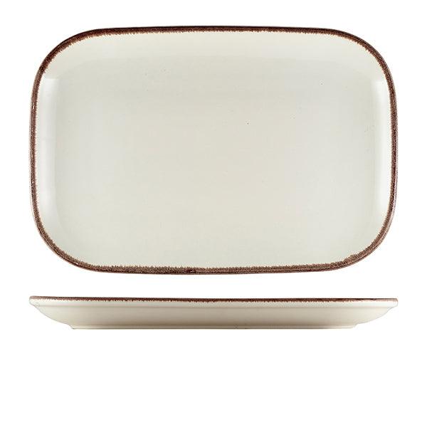Terra Stoneware Sereno Brown Rectangular Plate 34.5 x 23.5cm - BESPOKE 77