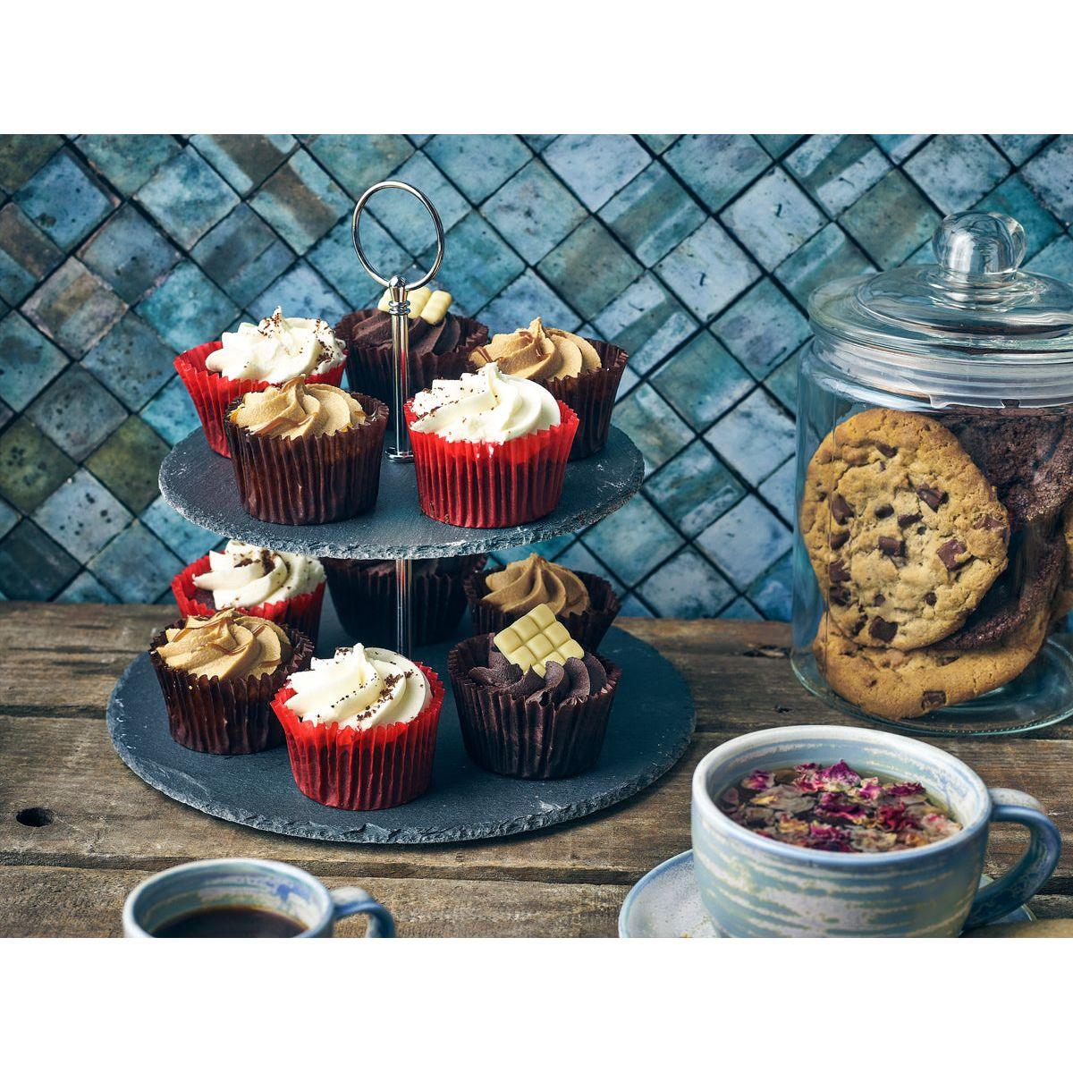 Genware Slate 2-Tier Cake Stand 20/25cm - BESPOKE 77