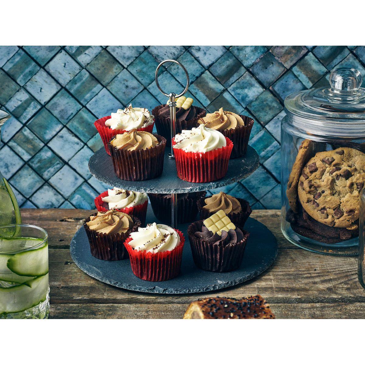 Genware Slate 2-Tier Cake Stand 20/25cm - BESPOKE 77