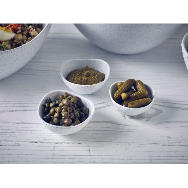 White Granite Melamine Triangular Ramekin 2.5oz - BESPOKE 77