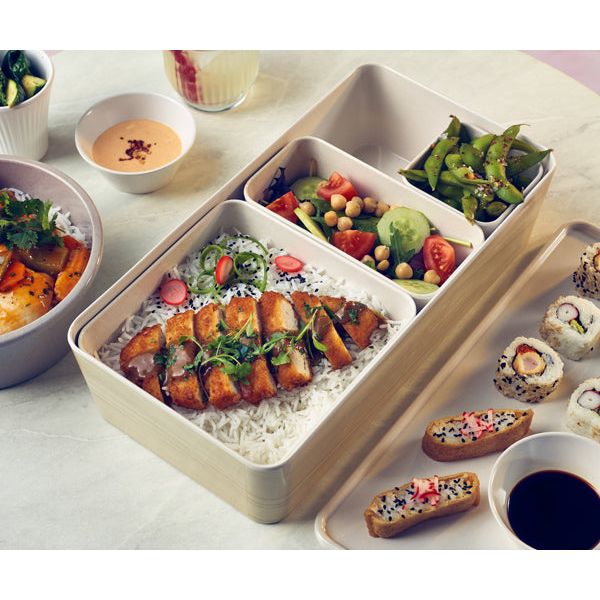 White Tokyo Melamine Middle Bento Box Insert 16.9 x 8.3 x 7cm - BESPOKE 77