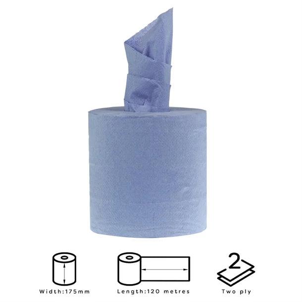 Jantex Centrefeed Blue Rolls 2-PLY 120m - BESPOKE 77