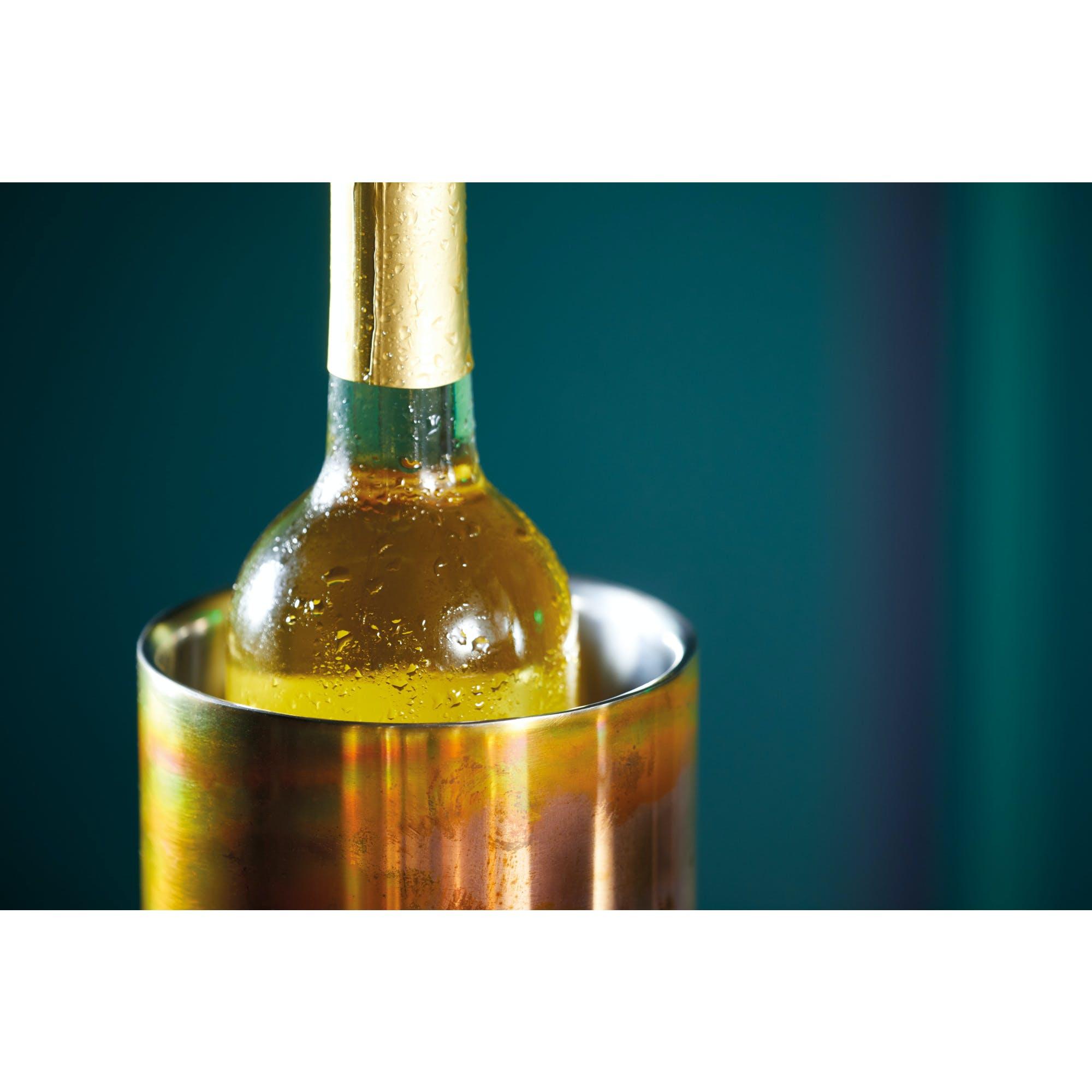 Stainless Steel Iridescent Copper-Coloured Wine Cooler - 12cm Dia x 20cm H - BESPOKE77